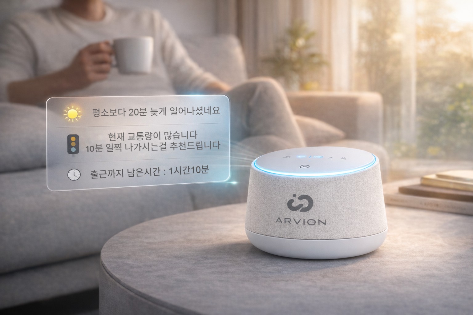 아침 출근 루틴 제안 화면